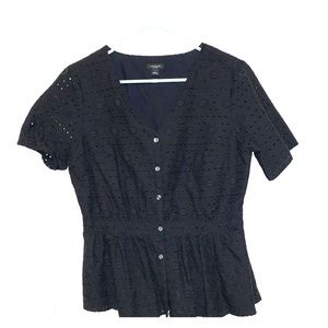Ann Taylor Factory Peplum Button Blouse